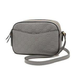 Gucci Guccissima Shoulder Bag Gray Leather